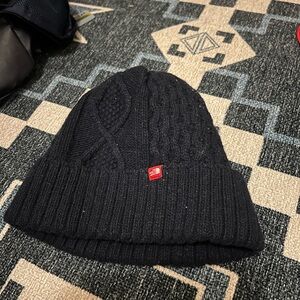 Navy The North Face Knit Beanie with Logo